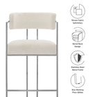 Modway Huron Curved Back Fabric and Metal Counter Stool