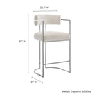 Modway Huron Curved Back Fabric and Metal Counter Stool