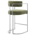 Modway Huron Curved Back Fabric and Metal Counter Stool