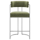 Modway Huron Curved Back Fabric and Metal Counter Stool