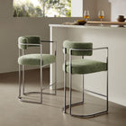 Modway Huron Curved Back Fabric and Metal Counter Stool
