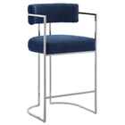 Modway Huron Curved Back Fabric and Metal Counter Stool  