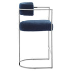 Modway Huron Curved Back Fabric and Metal Counter Stool