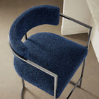 Modway Huron Curved Back Fabric and Metal Counter Stool