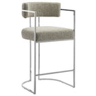Modway Huron Curved Back Fabric and Metal Counter Stool  