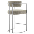 Modway Huron Curved Back Fabric and Metal Counter Stool