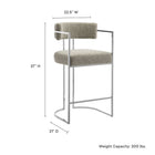 Modway Huron Curved Back Fabric and Metal Counter Stool