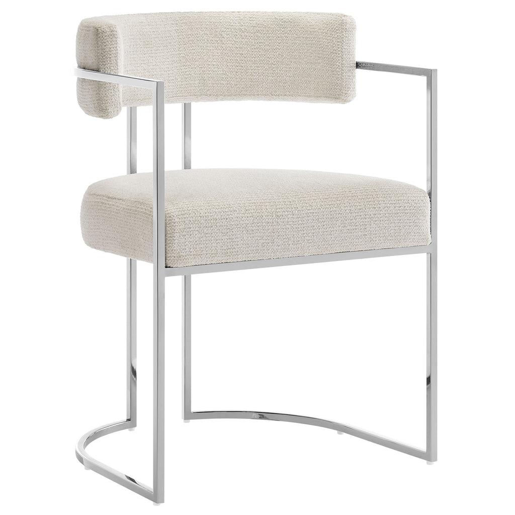 Modway Huron Curved Back Fabric and Metal Dining Accent Chair  