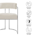 Modway Huron Curved Back Fabric and Metal Dining Accent Chair