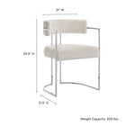 Modway Huron Curved Back Fabric and Metal Dining Accent Chair