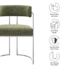 Modway Huron Curved Back Fabric and Metal Dining Accent Chair