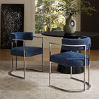 Modway Huron Curved Back Fabric and Metal Dining Accent Chair