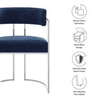 Modway Huron Curved Back Fabric and Metal Dining Accent Chair