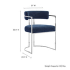 Modway Huron Curved Back Fabric and Metal Dining Accent Chair