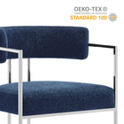 Modway Huron Curved Back Fabric and Metal Dining Accent Chair
