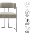 Modway Huron Curved Back Fabric and Metal Dining Accent Chair