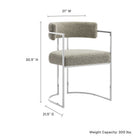 Modway Huron Curved Back Fabric and Metal Dining Accent Chair