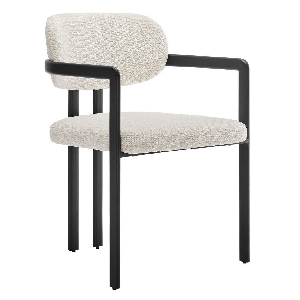 Modway Elio Barrel Fabric and Metal Dining Chair  