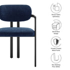 Modway Elio Barrel Fabric and Metal Dining Chair