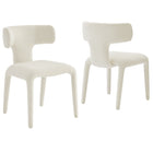 Modway Stellan Curved Back Boucle Upholstered Dining Chair Set of 2  