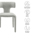 Modway Stellan Curved Back Boucle Upholstered Dining Chair Set of 2