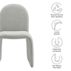 Modway Junia Boucle Upholstered Arch Armless Dining Chair
