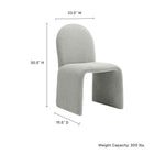 Modway Junia Boucle Upholstered Arch Armless Dining Chair