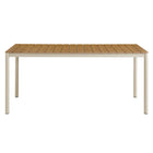 Modway Finn 71" Outdoor Patio Aluminum Dining Table with Faux Wood Top