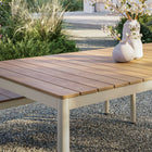 Modway Finn 71" Outdoor Patio Aluminum Dining Table with Faux Wood Top
