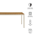 Modway Finn 71" Outdoor Patio Aluminum Dining Table with Faux Wood Top