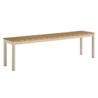 Modway Finn Outdoor Patio Aluminum Bench with Faux Wood Top Set of 2