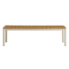Modway Finn Outdoor Patio Aluminum Bench with Faux Wood Top Set of 2