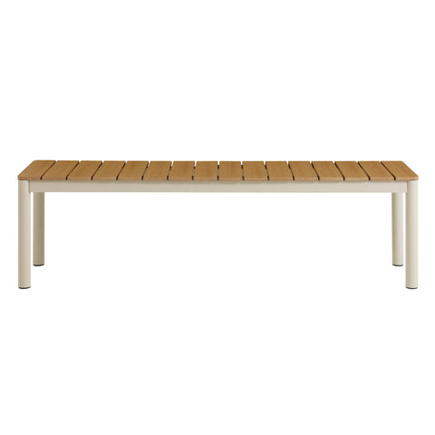 Modway Finn Outdoor Patio Aluminum Bench with Faux Wood Top Set of 2  