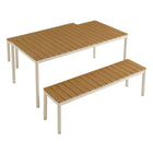 Modway Finn Outdoor Patio Aluminum Faux Wood Dining Set with Benches