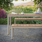 Modway Finn Outdoor Patio Aluminum Faux Wood Dining Set with Benches