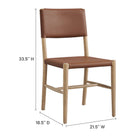 Modway Dover Wood Vegan Leather Dining Side Chairs Set of 2