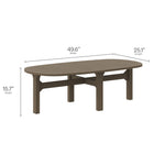 Modway Saratoga Oval Outdoor Patio Teak Wood Coffee Table