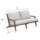 Modway Saratoga Outdoor Patio Teak Wood Loveseat