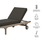 Modway Saratoga Outdoor Patio Teak Chaise Lounge Chair