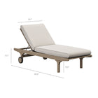 Modway Saratoga Outdoor Patio Teak Chaise Lounge Chair
