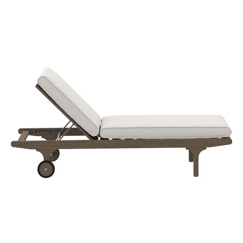 Modway Saratoga Outdoor Patio Teak Chaise Lounge Chair  