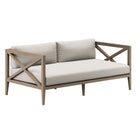 Modway Northlake Outdoor Patio Teak Wood Loveseat and Ottoman Set