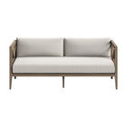 Modway Northlake Outdoor Patio Teak Wood Loveseat and Ottoman Set