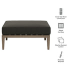 Modway Northlake Outdoor Patio Teak Ottoman
