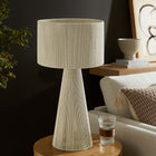 Modway Gia Handwoven Cotton Thread Striped or Plain Table Lamp