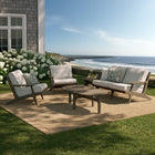 Modway Saratoga 5-Piece Outdoor Patio Teak Wood Furniture Set