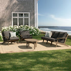 Modway Saratoga 4-Piece Outdoor Patio Teak Wood Furniture Set - EEI-7266-WGR