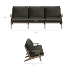 Modway Saratoga 4-Piece Outdoor Patio Teak Wood Furniture Set - EEI-7266-WGR