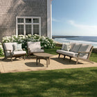 Modway Saratoga 4-Piece Outdoor Patio Teak Wood Furniture Set - EEI-7266-WGR