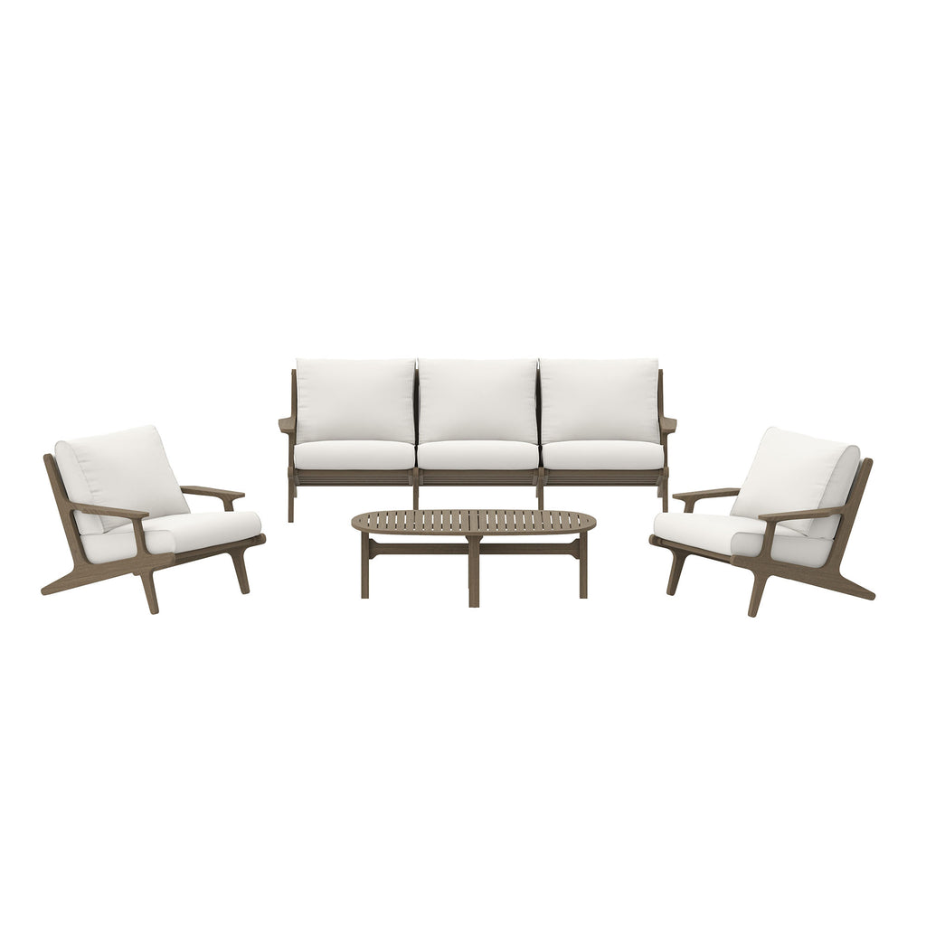 Modway Saratoga 4-Piece Outdoor Patio Teak Wood Furniture Set  